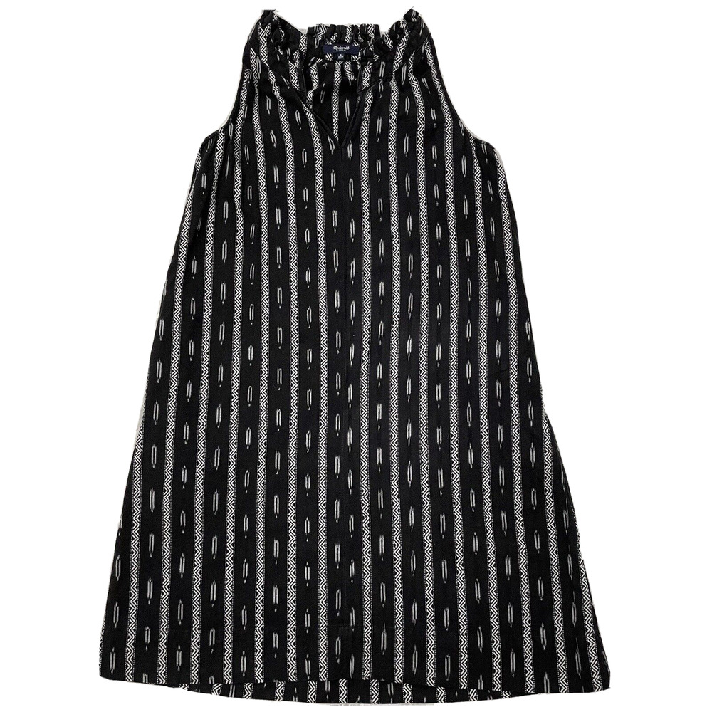 MADEWELL Black White Print Cut V Neck Sleeveless Womens sz Small Dress
